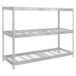 Simonrack Ecoforte Metall-Schwerlastregal Rex L X B X H: 60 X 180 X 200 Cm, Traglast: 400 Kg/Boden, Anzahl Böden: 3 Stk., Stecken, Silber