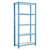 Simonrack Simonoffice Aktenregal Grundelement L X B X H: 40 X 90 X 210 Cm, Traglast: 200 Kg/Boden, Anzahl Böden: 5, Blau/Weiß