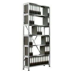 Scholz Aktenregal Grundelement Länge: 1.050 Mm, Breite: 300 Mm, Höhe: 2.280 Mm, Traglast: 80 Kg/Boden, Anzahl Böden: 7 Stk.