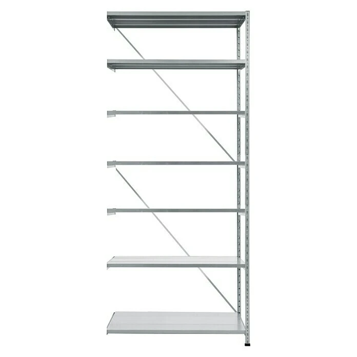 Scholz Metall-Lagerregal Anbauelement Länge: 1.000 Mm, Breite: 1.010 Mm, Höhe: 3.000 Mm, Traglast: 340 Kg/Boden, Anzahl Böden: 7 Stk. 3 Scholz Metall-Lagerregal Anbauelement Länge: 1.000 Mm, Breite: 1.010 Mm, Höhe: 3.000 Mm, Traglast: 340 Kg/Boden, Anzahl Böden: 7 Stk.