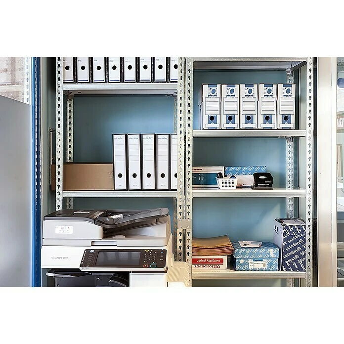 Simonrack Simonclick Metallregal Mini L X B X H: 30 X 80 X 180 Cm, Traglast: 180 Kg/Boden, Anzahl Böden: 5 Stk., Stecken, Silber 7 Simonrack Simonclick Metallregal Mini L X B X H: 30 X 80 X 180 Cm, Traglast: 180 Kg/Boden, Anzahl Böden: 5 Stk., Stecken, Silber – Bild 5