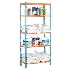Simonrack Maderclick Metallregal Super Plus L X B X H: 40 X 110 X 200 Cm, Traglast: 150 Kg/Boden, Anzahl Böden: 5, Stecken, Blau/Orange -Heimwerkzeuge erkäufe 2024 12 5204