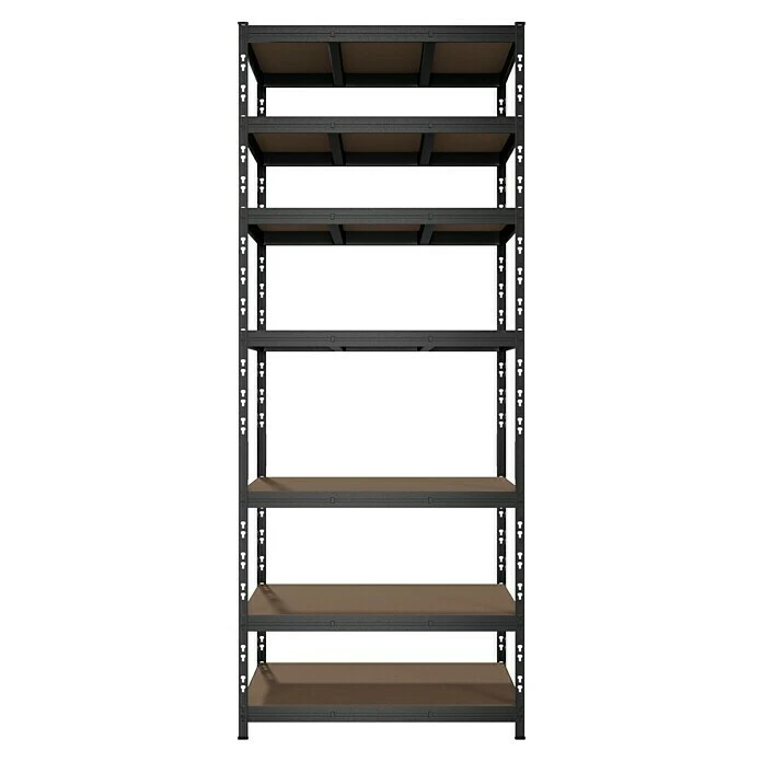 Metall-Schwerlastregal B X T X H: 90 X 45 Cm X 226 Cm, Traglast: 200 Kg/Boden, Anzahl Böden: 7 Stk., Stecken, Anthrazit 4 Metall-Schwerlastregal B X T X H: 90 X 45 Cm X 226 Cm, Traglast: 200 Kg/Boden, Anzahl Böden: 7 Stk., Stecken, Anthrazit – Bild 2
