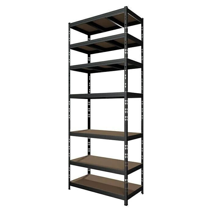 Metall-Schwerlastregal B X T X H: 90 X 45 Cm X 226 Cm, Traglast: 200 Kg/Boden, Anzahl Böden: 7 Stk., Stecken, Anthrazit 5 Metall-Schwerlastregal B X T X H: 90 X 45 Cm X 226 Cm, Traglast: 200 Kg/Boden, Anzahl Böden: 7 Stk., Stecken, Anthrazit – Bild 3