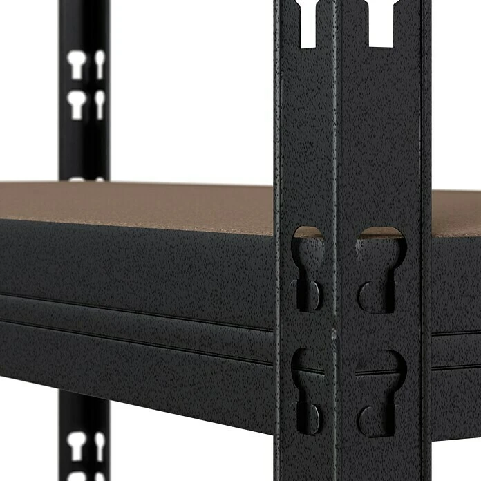 Metall-Schwerlastregal B X T X H: 90 X 45 Cm X 226 Cm, Traglast: 200 Kg/Boden, Anzahl Böden: 7 Stk., Stecken, Anthrazit 6 Metall-Schwerlastregal B X T X H: 90 X 45 Cm X 226 Cm, Traglast: 200 Kg/Boden, Anzahl Böden: 7 Stk., Stecken, Anthrazit – Bild 4