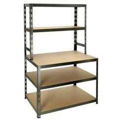 Regalux Metall-Schwerlast-Stufenregal B X H: 100 X 180 Cm, Tiefe: 60 Cm, Stecken