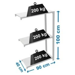Simonrack Simonoffice Aktenregal Anbauelement L X B X H: 40 X 90 X 100 Cm, Traglast: 200 Kg/Boden, Anzahl Böden: 3, Grau -Heimwerkzeuge erkäufe 2024 12 5284