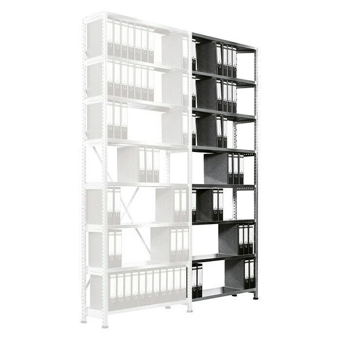 Scholz Aktenregal Anbauelement Länge: 810 Mm, Breite: 300 Mm, Höhe: 2.640 Mm, Traglast: 100 Kg/Boden, Anzahl Böden: 8 Stk. 4 Scholz Aktenregal Anbauelement Länge: 810 Mm, Breite: 300 Mm, Höhe: 2.640 Mm, Traglast: 100 Kg/Boden, Anzahl Böden: 8 Stk. – Bild 2