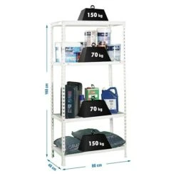 Simonrack Simonclick Metallregal L X B X H: 40 X 80 X 160 Cm, Traglast: 150 Kg/Boden, Anzahl Böden: 4 Stk., Stecken, Weiß -Heimwerkzeuge erkäufe 2024 12 5318