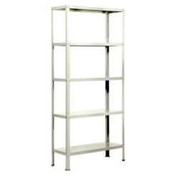 Simonrack Homeclassic Metallregal L X B X H: 30 X 80 X 180 Cm, Traglast: 100 Kg/Boden, Anzahl Böden: 5 Stk., Schrauben, Weiß