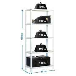 Simonrack Homeclassic Metallregal L X B X H: 30 X 80 X 180 Cm, Traglast: 100 Kg/Boden, Anzahl Böden: 5 Stk., Schrauben, Weiß 7 Simonrack Homeclassic Metallregal L X B X H: 30 X 80 X 180 Cm, Traglast: 100 Kg/Boden, Anzahl Böden: 5 Stk., Schrauben, Weiß -Heimwerkzeuge erkäufe 2024 12 5326