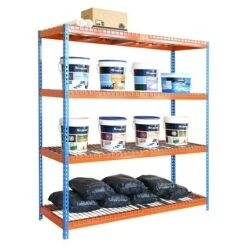 Simonrack Ecoforte Metall-Schwerlastregal Rex L X B X H: 60 X 180 X 200 Cm, Traglast: 400 Kg/Boden, Anzahl Böden: 4 Stk., Blau/Orange -Heimwerkzeuge erkäufe 2024 12 5328