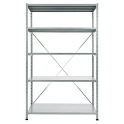 Scholz Metall-Lagerregal Grundelement Länge: 500 Mm, Breite: 1.050 Mm, Höhe: 1.920 Mm, Traglast: 170 Kg/Boden, Anzahl Böden: 5 Stk.