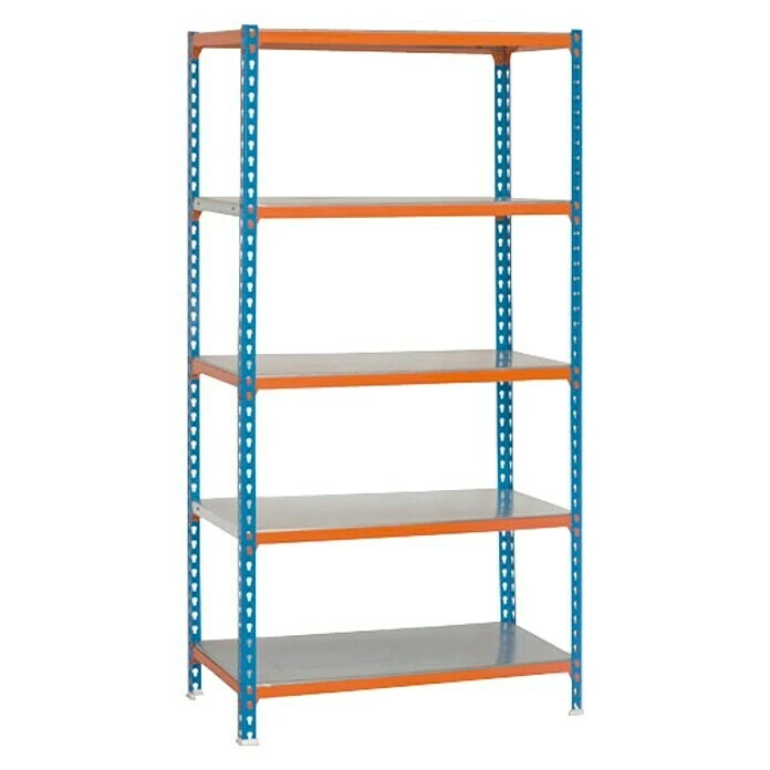 Simonrack Simonclick Metallregal L X B X H: 40 X 90 X 180 Cm, Traglast: 180 Kg/Boden, Anzahl Böden: 5 Stk., Stecken, Blau/Orange 3 Simonrack Simonclick Metallregal L X B X H: 40 X 90 X 180 Cm, Traglast: 180 Kg/Boden, Anzahl Böden: 5 Stk., Stecken, Blau/Orange