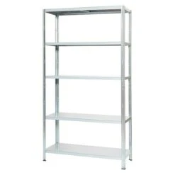 Regalux Metallregal INOX L X B X H: 40 X 100 X 187 Cm, Edelstahl, Traglast: 80 Kg/Boden, Stecken