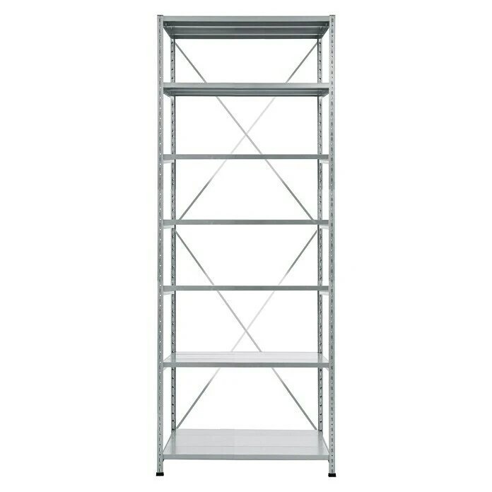 Scholz Metall-Lagerregal Grundelement Länge: 600 Mm, Breite: 850 Mm, Höhe: 2.640 Mm, Traglast: 260 Kg/Boden, Anzahl Böden: 7 Stk. 3 Scholz Metall-Lagerregal Grundelement Länge: 600 Mm, Breite: 850 Mm, Höhe: 2.640 Mm, Traglast: 260 Kg/Boden, Anzahl Böden: 7 Stk.