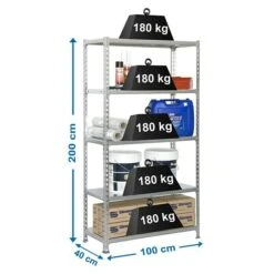 Simonrack Simonclick Metallregal Plus L X B X H: 40 X 100 X 200 Cm, Traglast: 180 Kg/Boden, Anzahl Böden: 5 Stk., Stecken, Silber -Heimwerkzeuge erkäufe 2024 12 5443