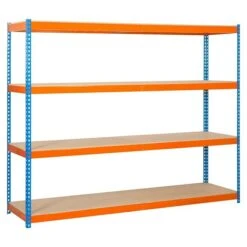 Simonrack Simonforte Metall-Schwerlastregal L X B X H: 60 X 150 X 200 Cm, Traglast: 600 Kg/Boden, Anzahl Böden: 4, Blau/Orange