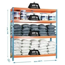 Simonrack Simonforte Metall-Schwerlastregal L X B X H: 60 X 150 X 200 Cm, Traglast: 600 Kg/Boden, Anzahl Böden: 4, Blau/Orange -Heimwerkzeuge erkäufe 2024 12 5493
