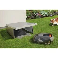 Biohort Mähroboter-Garage Charly 70 X 58 X 49 Cm, Quarzgrau Metallic