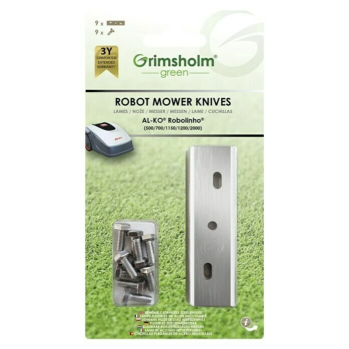 Grimsholm Green Ersatzmesser Passend Für: AL-KO Robolinho (Elekt Modell) 3 Grimsholm Green Ersatzmesser Passend Für: AL-KO Robolinho (Elekt Modell)